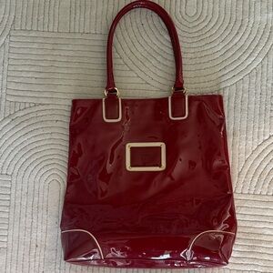 Etienne Aigner Glossy Red Tote Bag